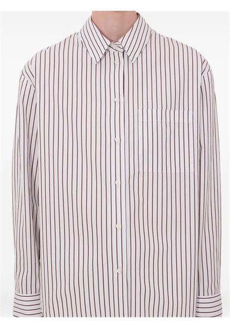 maud oversized shirt woman red and light blue LOULOU DE SAISON | MAUDDARK RED/LIGHT BLUE